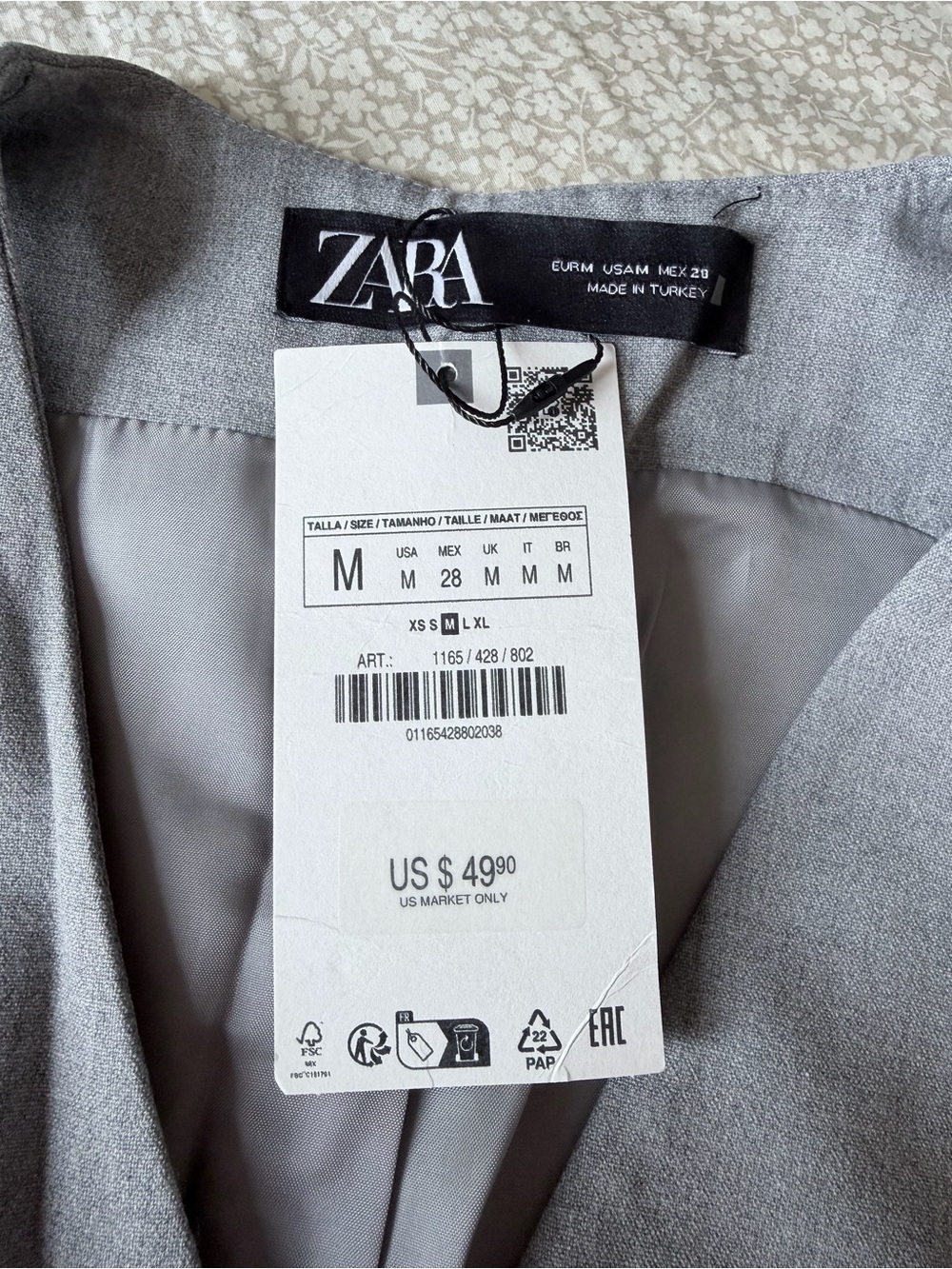 ZARA Light Gray Women's Blazer Jacket